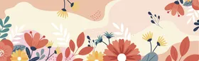 植物插画贴纸花朵卡通