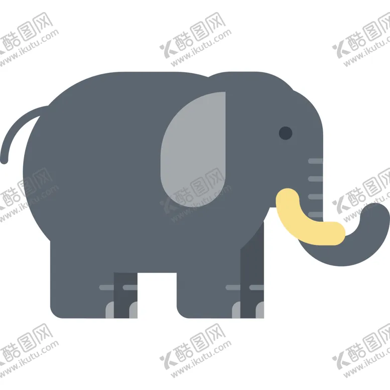 编号：48946007031236093478【酷图网】源文件下载-大象动物标志图形图标装饰素材