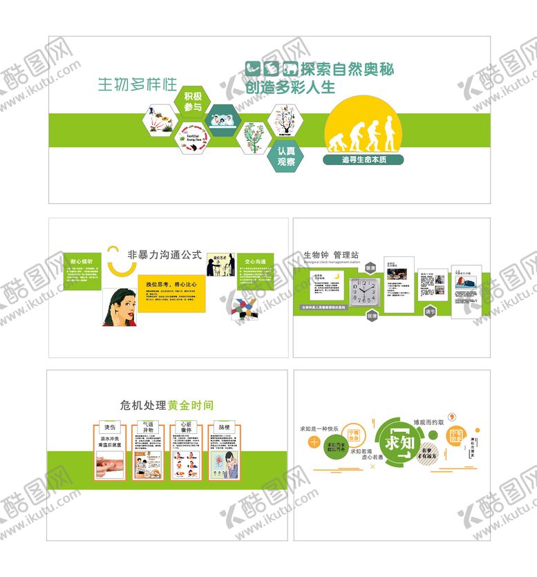 编号：85508612152051003596【酷图网】源文件下载-校园生物多样性系列文化墙