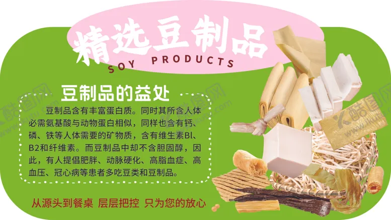 编号：64281011251737477769【酷图网】源文件下载-超市精选豆制品豆制品的益处吊牌