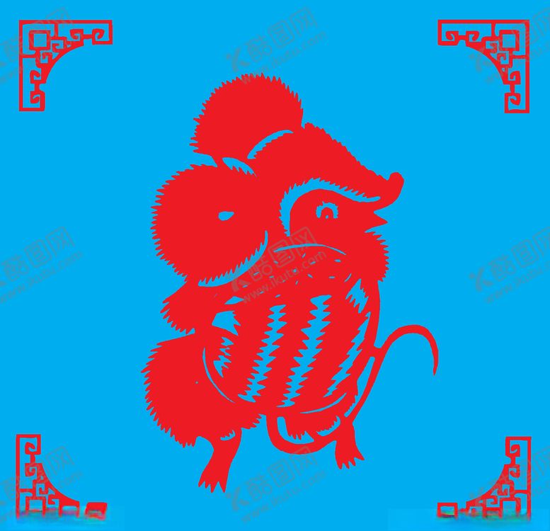 编号：86645709221654205726【酷图网】源文件下载-老鼠剪纸