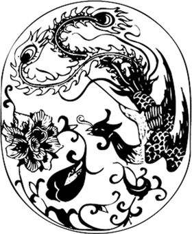 手绘水彩凤凰