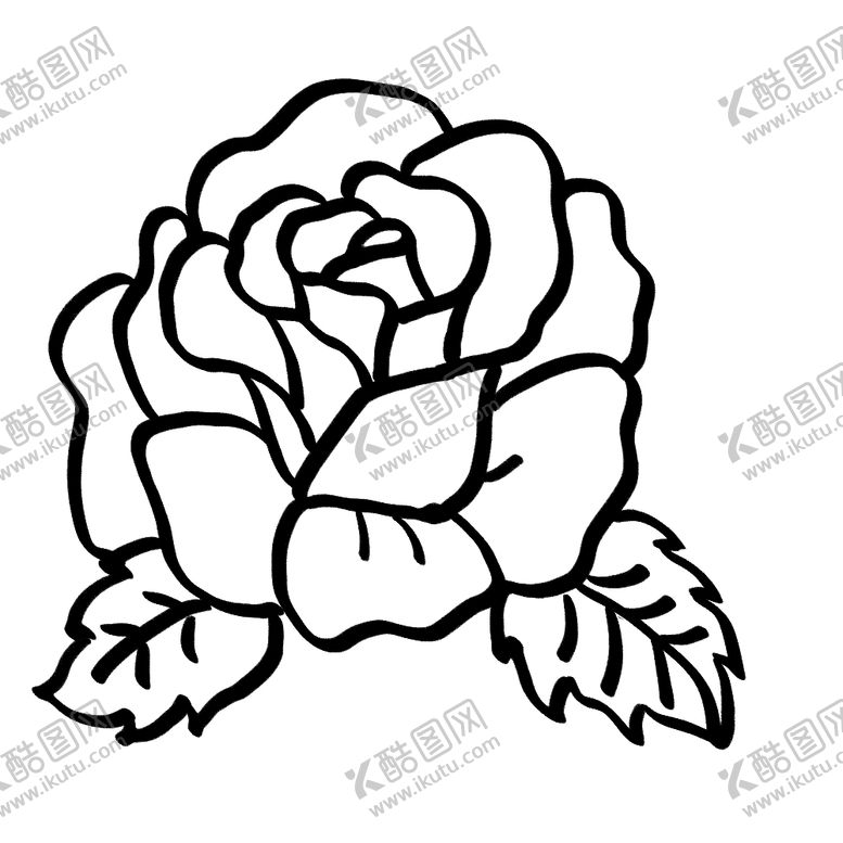 编号：24440207131508488670【酷图网】源文件下载-玫瑰花线稿