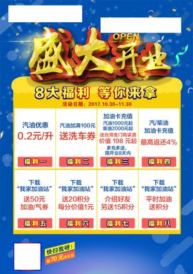 盛大开业你加油加油送洗车加油海报