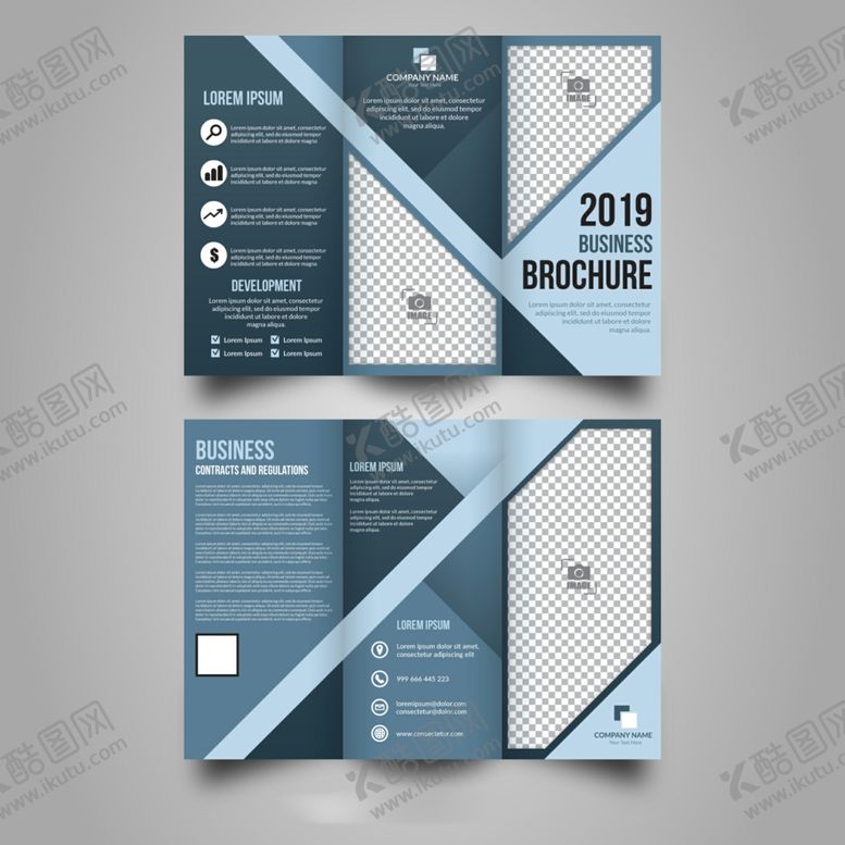 编号：36830810131007238674【酷图网】源文件下载-简约商务三折页模板