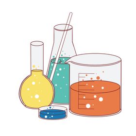 平底烧瓶烧杯化学实验器材PNG