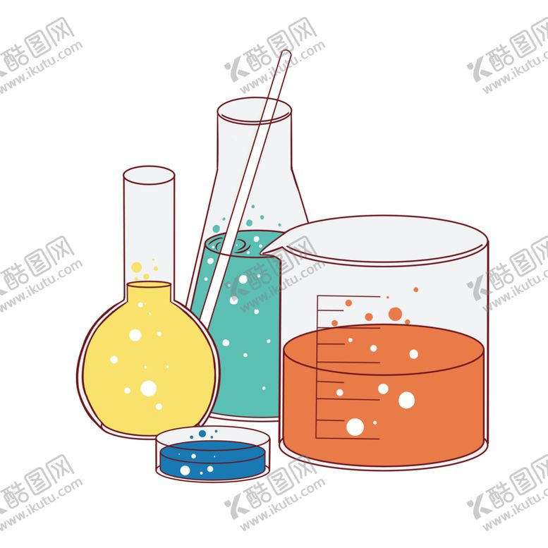 编号：80354607030037593242【酷图网】源文件下载-平底烧瓶烧杯化学实验器材PNG