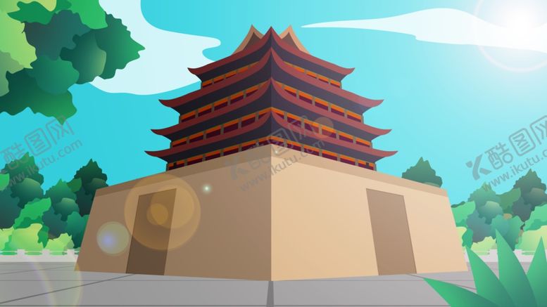 编号：36542709170745436325【酷图网】源文件下载-中国风建筑插画