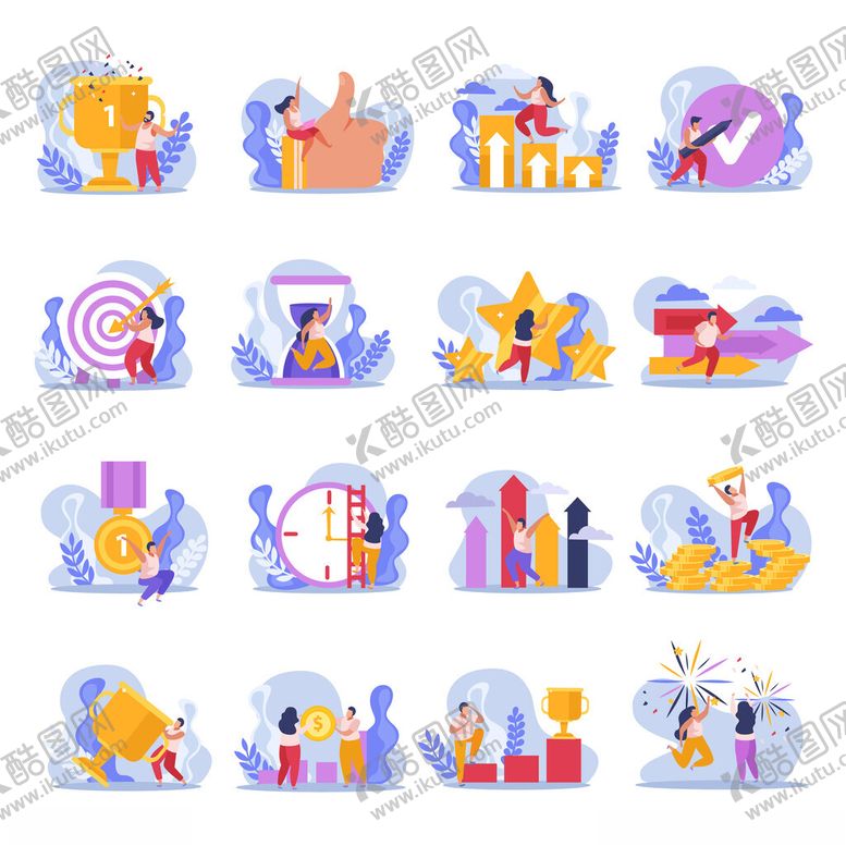 编号：82524311142035432039【酷图网】源文件下载-多样商务场景插画集合