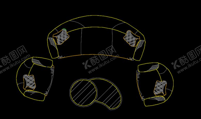 编号：87796910120730142582【酷图网】源文件下载-CAD沙发组合2家装