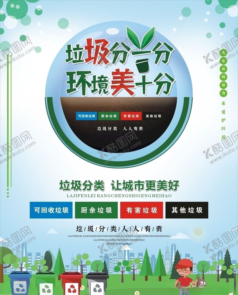 编号：30576010202250408001【酷图网】源文件下载-垃圾分一分环境美十分