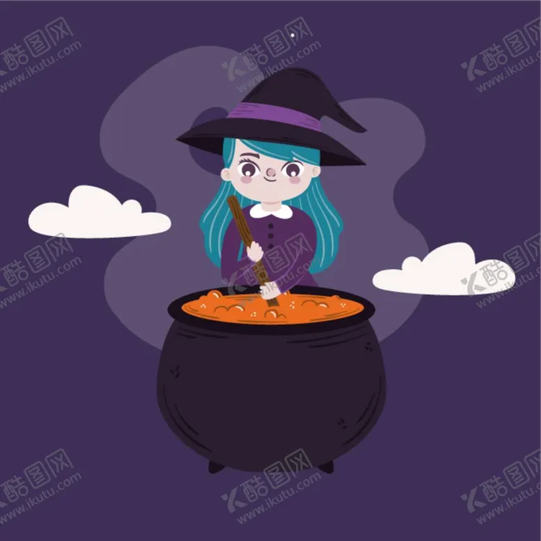 编号：87304111260107516210【酷图网】源文件下载-卡通魔女