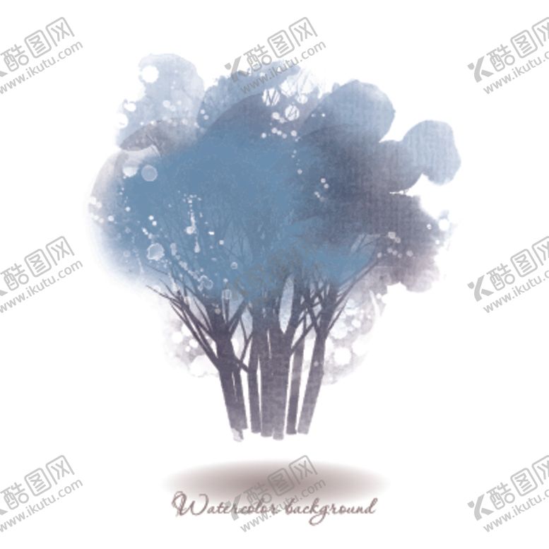 编号：69543310170218443795【酷图网】源文件下载-梦幻水彩植物树木插画