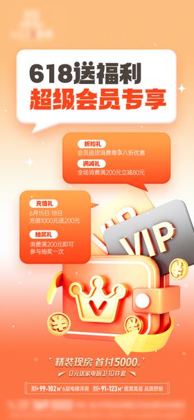 618会员VIP福利活动海报