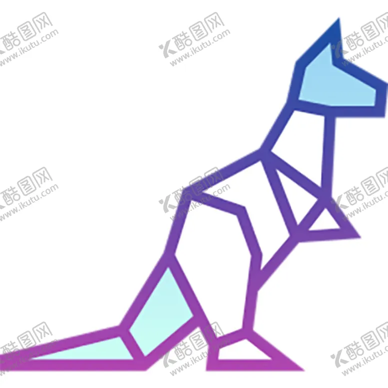 编号：84035410311343366232【酷图网】源文件下载-渐变色彩折纸袋鼠
