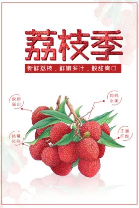 荔枝杨梅饮品海报