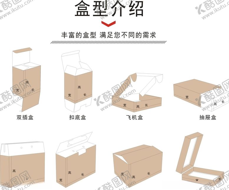 编号：17843307092110438720【酷图网】源文件下载-常用纸箱三维立体图