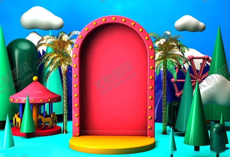 编号：36959010072127206185【酷图网】源文件下载-C4D立体展示场景元素