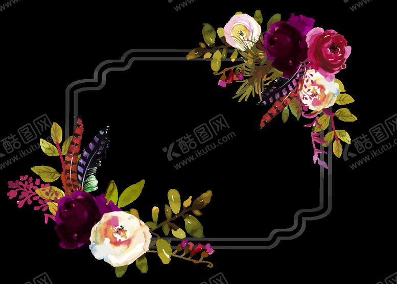 编号：12765205171622187739【酷图网】源文件下载-水彩创意花朵植物装饰
