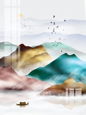 金箔山水装饰画
