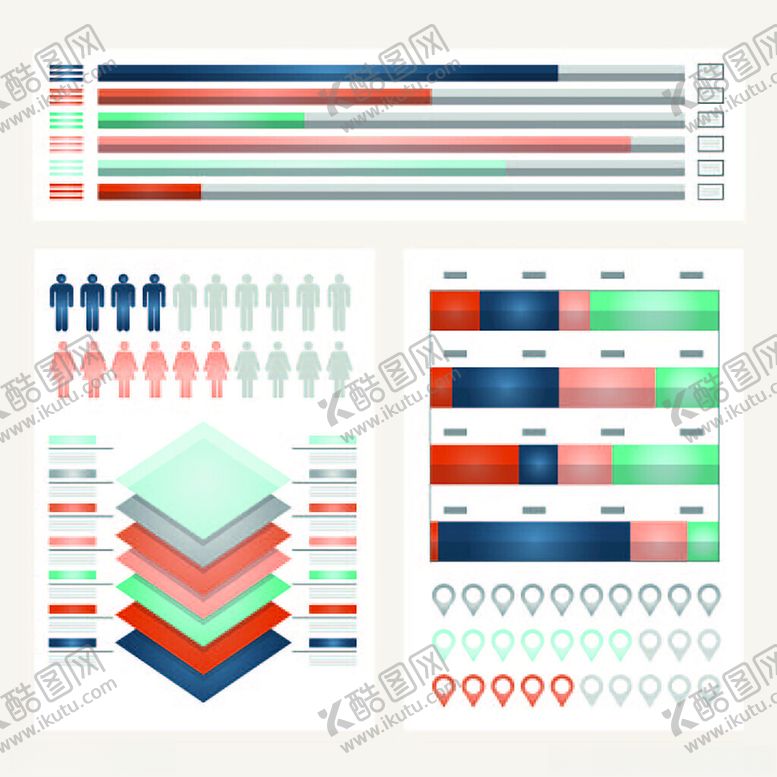 编号：46066011211304248441【酷图网】源文件下载-多彩统计图表设计元素集