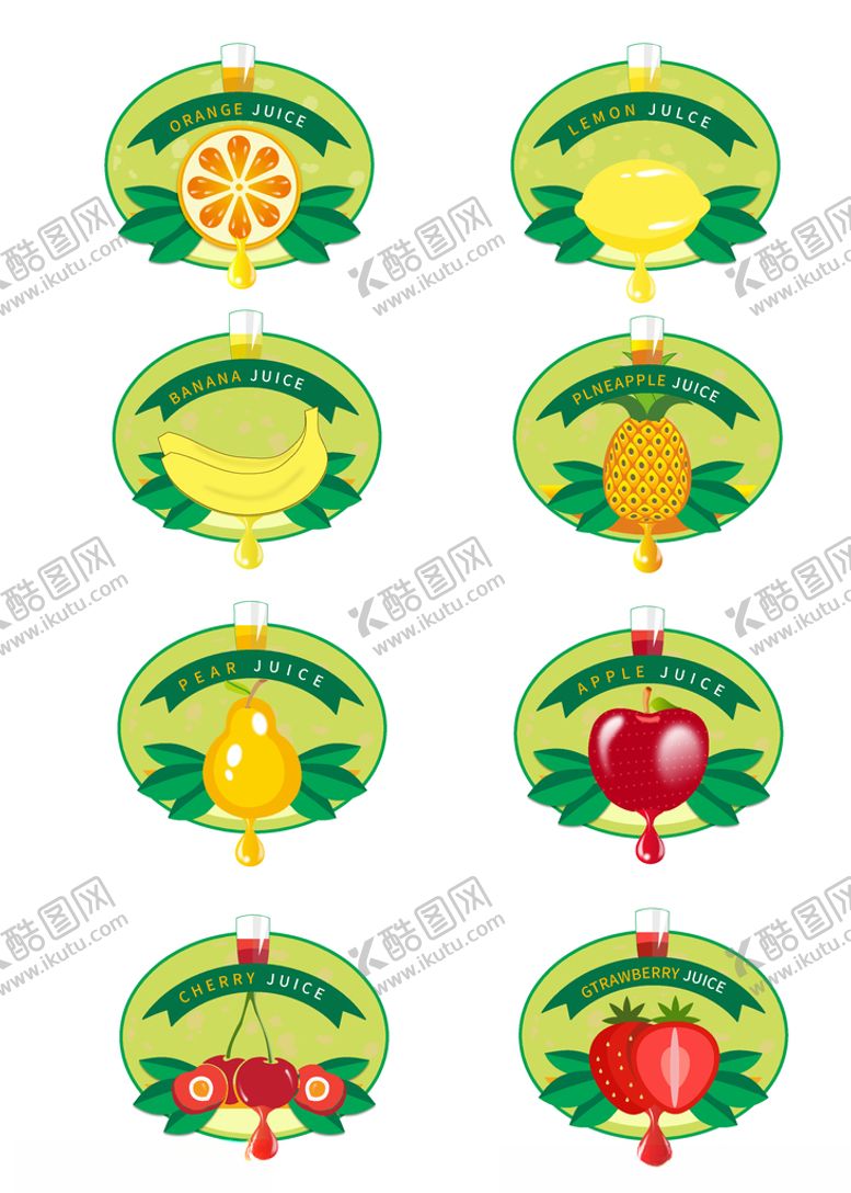 编号：19913905060514513548【酷图网】源文件下载-水果手绘标签大全