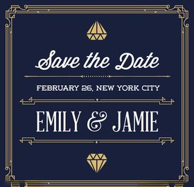 复古花纹婚礼邀请卡