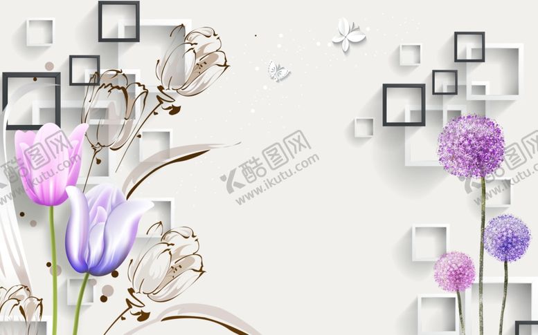 编号：49702609262347059019【酷图网】源文件下载-郁金香背景墙