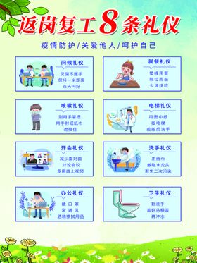 返工复工防护公益海报素材