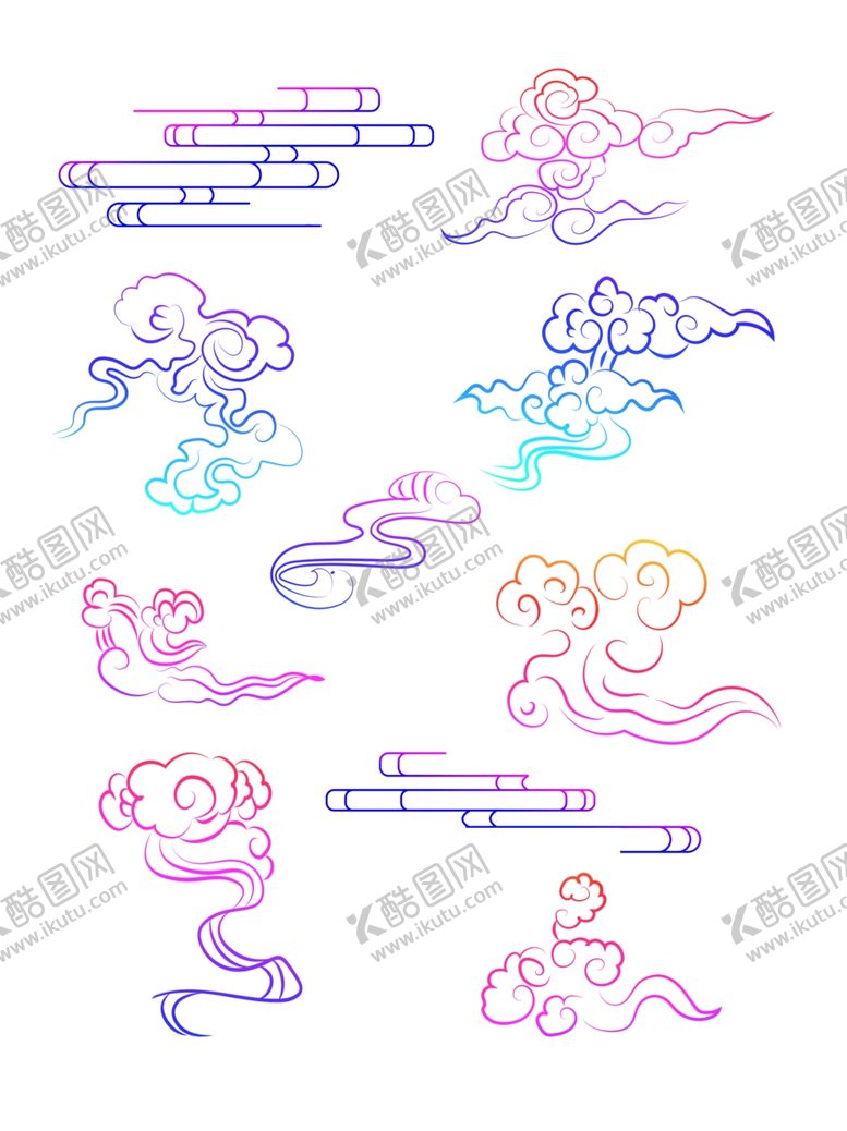 编号：31392210111836471876【酷图网】源文件下载-祥云免抠设计元素