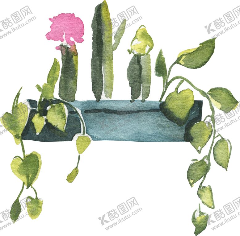 编号：27809207070922011842【酷图网】源文件下载-手绘盆栽植物