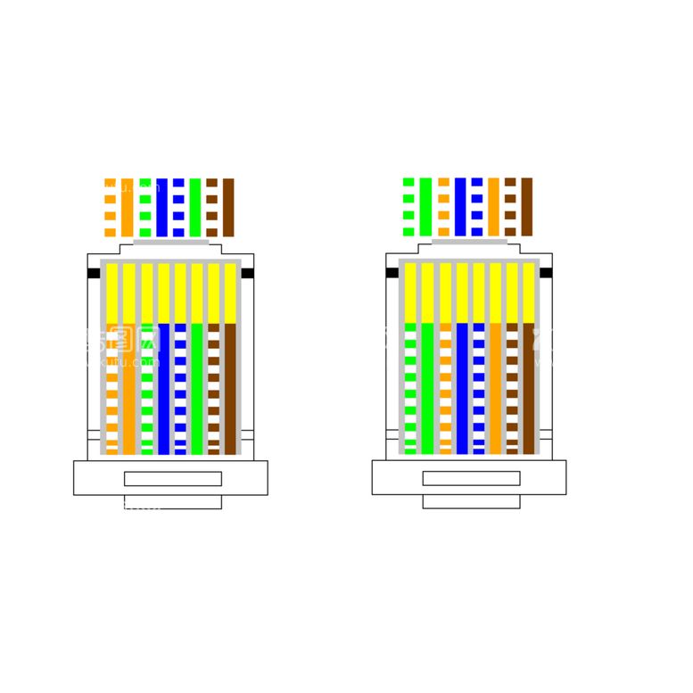 编号：32303012220800425917【酷图网】源文件下载-RJ45水晶头网线示意图