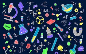 矢量卡通科学实验人物