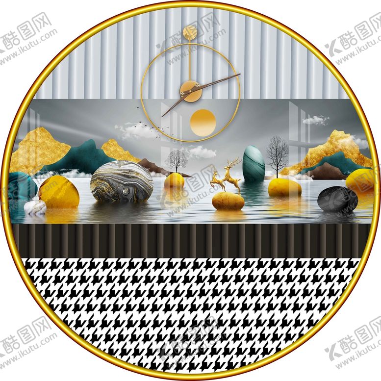 编号：81325409150536048920【酷图网】源文件下载- 新中式圆形装饰画
