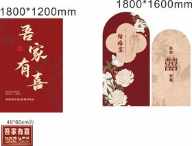 结婚展板吾家有喜