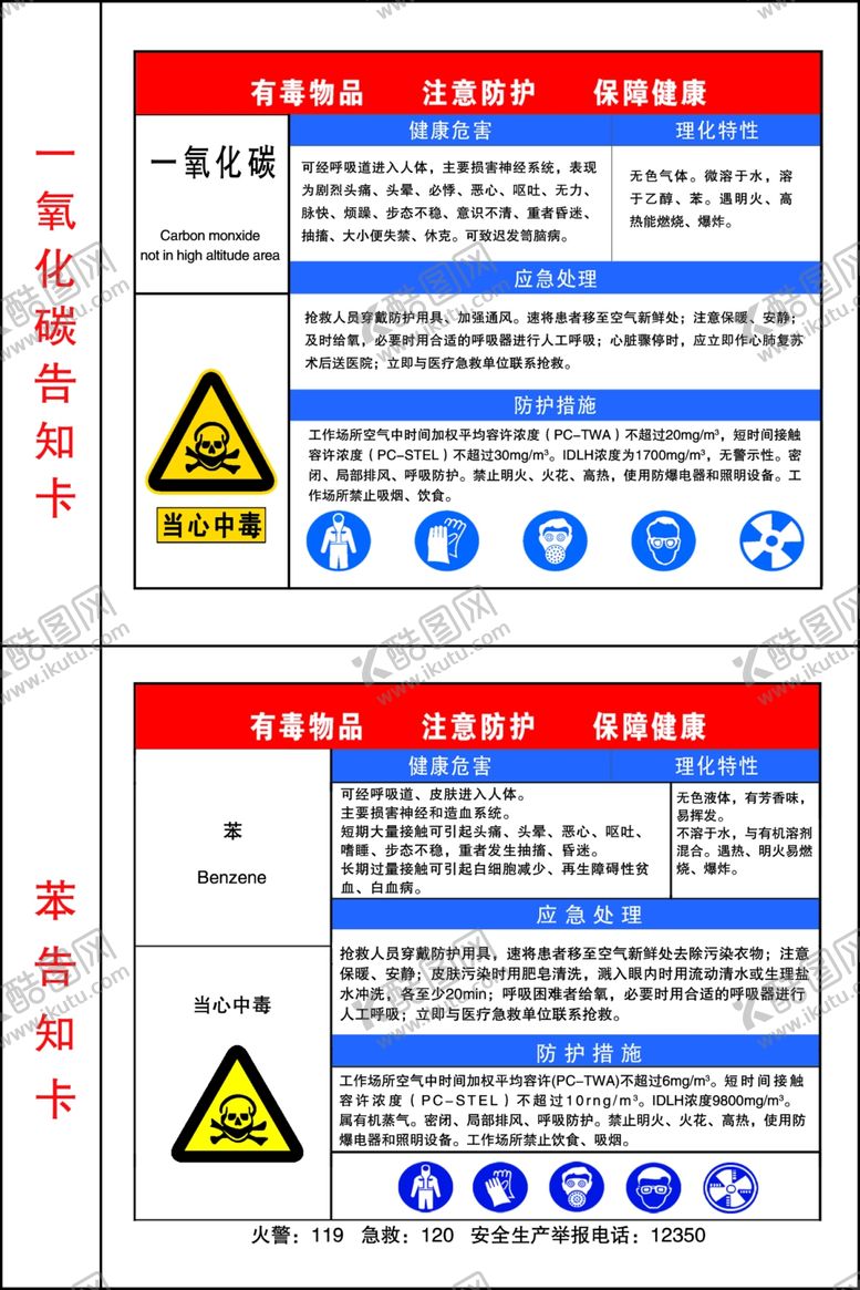编号：57374009260000224446【酷图网】源文件下载-一氧化碳告知卡