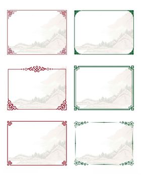 中式边框花花纹古典花纹欧图案精美