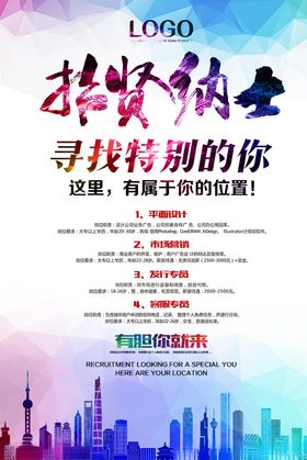 招贤纳士公司客服招聘海报