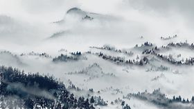 大气古风山水风景