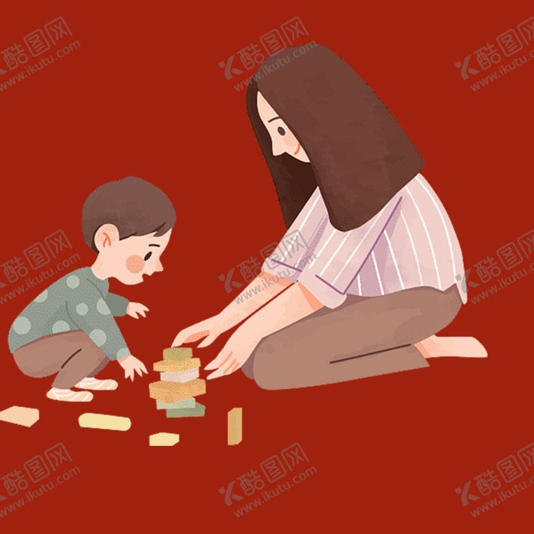 编号：96169202191548255171【酷图网】源文件下载-手绘亲子人物
