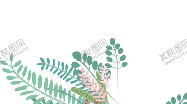 编号：83096307050005396426【酷图网】源文件下载-绿植边框底纹插画卡通背景素材