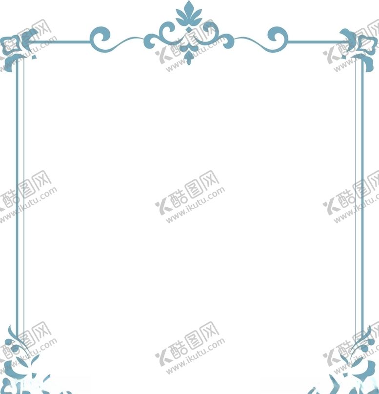 编号：52644405160850592018【酷图网】源文件下载-欧式复古蓝花纹边框
