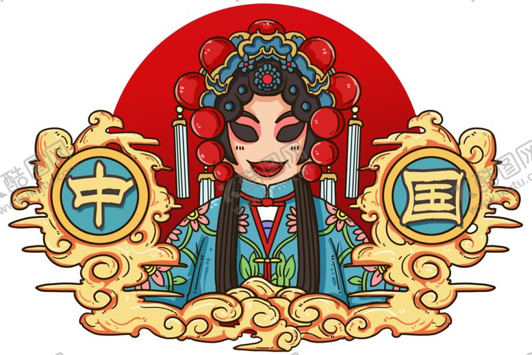 编号：17699705051223322014【酷图网】源文件下载-国潮人物手绘