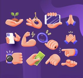 多样手势图标集合