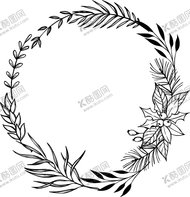 编号：32042402130000146465【酷图网】源文件下载-树叶花环