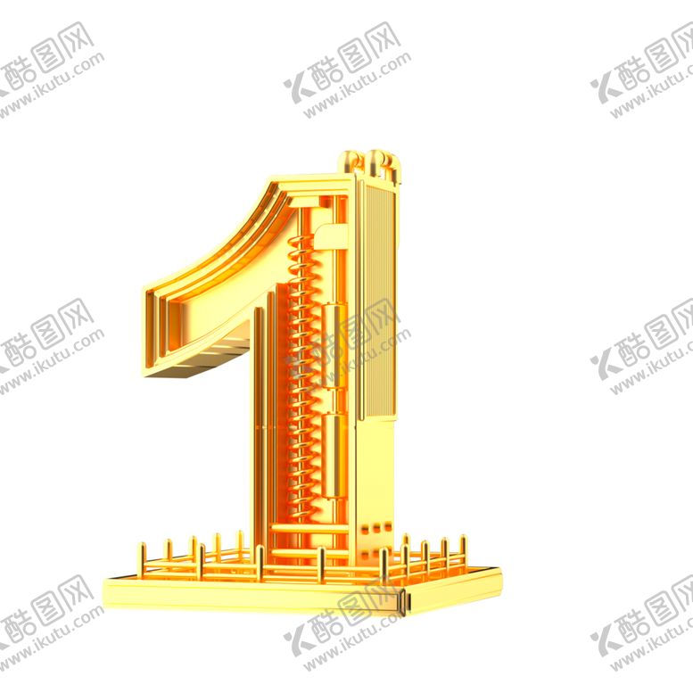 编号：94874305050302015350【酷图网】源文件下载-数字1金色立体展台海报素材