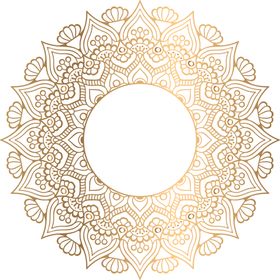 金色复古花纹透明底免抠图