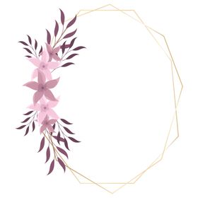 金色边框植物花环留言免抠图