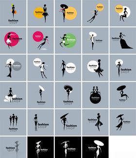 时尚女孩艺术抽象画剪影矢量美妆