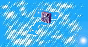 蓝底白点挖空字素材